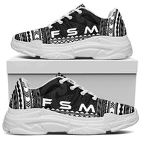 Federated States Of Micronesia Chunky Sneakers - Polynesian Chief Black Version - Polynesian Pride