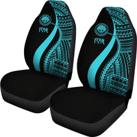 Federated States of Micronesia Car Seat Covers - Turquoise Polynesian Tentacle Tribal Pattern - Polynesian Pride
