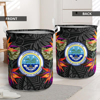 Federated States Of Micronesia Laundry Basket Hibiscus Polynesian Pattern - Polynesian Pride