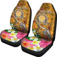 Tahiti Custom Personalised Car Seat Covers - Turtle Plumeria (Gold) - Polynesian Pride