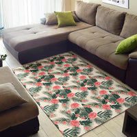 Hibiscus Plumeria Tropical Red Rug - Polynesian Pride