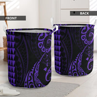 Kakau Polynesian Map Hawaii Laundry Basket Purple AH - Polynesian Pride