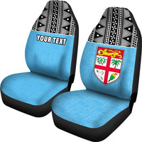 Fiji Tapa Custom Personalised Car Seat Covers - Fiji FLag Blue - Polynesian Pride