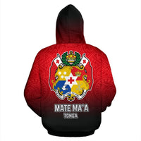 Tonga All Over Zip up Hoodie Mate Maa Tonga - Polynesian Pride