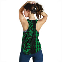 Kanaka Map Women's Racerback Tank Green - Polynesian Pride