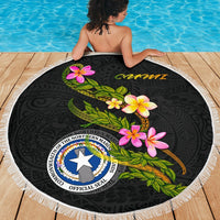 Northern Mariana Islands Beach Blanket - Plumeria Tribal - Polynesian Pride