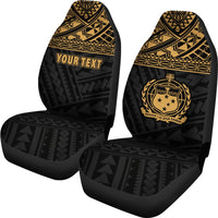 Samoa Custom Personalised Car Seat Covers - Samoa Gold Coat Of Arms Polynesian Tattoo - Polynesian Pride