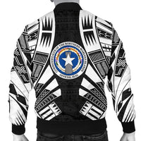 Northern Mariana Islands Men Bomber Jackets - Polynesian Tattoo Black - Polynesian Pride