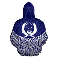 Pohnpei Polynesian Hoodie Blue Pride Map nd Seal - Polynesian Pride