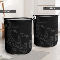 Hawaii Shark Blue Polynesian Laundry Basket AH - Polynesian Pride