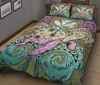 Hawaii Turtle Wave Polynesian Quilt Bed Set - Hey Style Yellow - Polynesian Pride