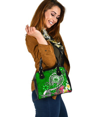 Samoa Shoulder Handbag - Turtle Plumeria (Green) - Polynesian Pride