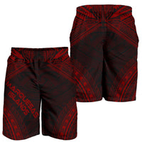 Marquesas Islands Men's Shorts - Polynesian Chief Red Version - Polynesian Pride