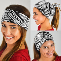 Polynesian Lines Tatau White Unisex Bandana - Polynesian Pride