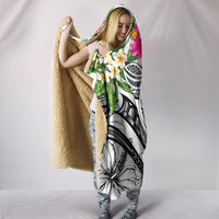 The Philippines Hooded Blanket - Summer Plumeria (White) - Polynesian Pride