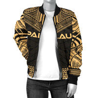 Palau Polynesian Chief Women'S Bomber Jacket - Gold Version - Polynesian Pride