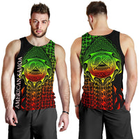 American Samoa Men's Tank Top - AS Seal Rocket Style (Reggae) Black - Polynesian Pride