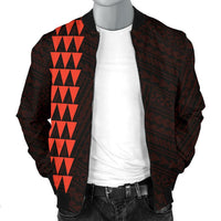 Hawaii Kakau Polynesian Hammerhead Shark Map Personalized Men's Bomber Jacket - Orange - Polynesian Pride