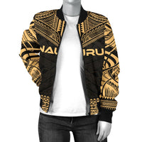 Nauru Polynesian Chief Women'S Bomber Jacket - Gold Version - Polynesian Pride