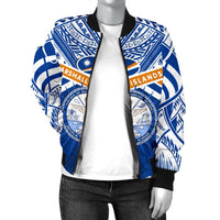 Marshall Islands Rugby Women Bomber Jacket Forever - Polynesian Pride
