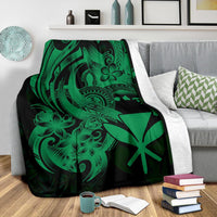 Polynesian Hawaii All Over Premium Blanket - Kanaka Maoli Green Turtle - Polynesian Pride