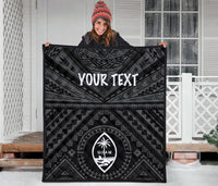 Guam Personalised Premium Quilt - Guam Seal With Polynesian Tattoo Style (Black) - Polynesian Pride