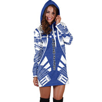 Gambier Islands Hoodie Dress - Polynesian Tattoo Flag - Polynesian Pride