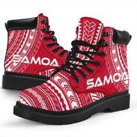 Samoa Leather Boots - Polynesian Flag Chief Version - Polynesian Pride