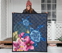Hawaii Turtle Hibiscus Premium Quilt - LH Style - Polynesian Pride