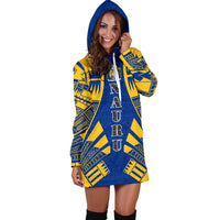 Nauru Hoodie Dress - Polynesian Tattoo Flag - Polynesian Pride