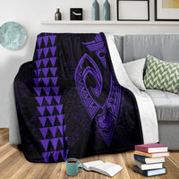 Hawaii Kakau Makau Fish Hook Polynesian Premium Blanket - Purple - Polynesian Pride