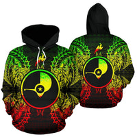 Yap Polynesian ll Over Hoodie Map Reggae Unisex Reggae - Polynesian Pride