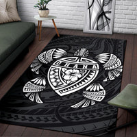 Hawaiian Map Turtle Ohana Hibiscus Kakau Polynesian Rug AH - Polynesian Pride