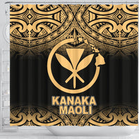 Kanaka Maoli Shower Curtain - Yellow Fog Style - Polynesian Pride