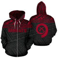 Vanuatu Polynesian Zip up Hoodie Red Unisex Red - Polynesian Pride