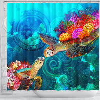 Federated States of Micronesia Shower Curtain - Sea Turtle Coral Treasure - Polynesian Pride