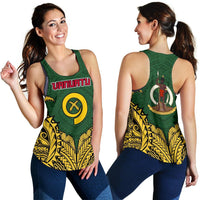 Vanuatu Premium Racerback Tank A7 Green and Yellow - Polynesian Pride