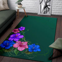 Colorful Hibiscus Area Rug - Polynesian Pride