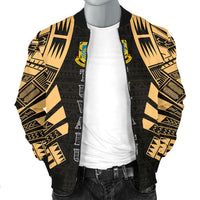 Tuvalu Men Bomber Jackets - Polynesian Tattoo Gold - Polynesian Pride