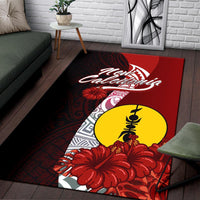New Caledonia Polynesian Area Rug - Coat Of Arm With Hibiscus - Polynesian Pride
