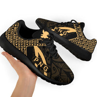Papua New Guinea Sporty Sneakers - Transit Gold Style - Polynesian Pride