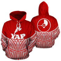 Yap Polynesian Hoodie Red Pride Map nd Seal Unisex Red - Polynesian Pride