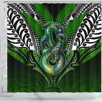 Manaia Mythology Shower Curtain Silver Fern Maori Tattoo - Polynesian Pride