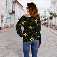 Kanaka Maoli Women's Off Shoulder Sweater Regal AH - Polynesian Pride