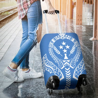 Kosrae Luggage Cover - Micronesian Tribal Blue - Polynesian Pride