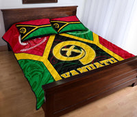 Vanuatu Polynesian Quilt Bed Set - Vanuatu Flag and Coat Of Arms - Polynesian Pride