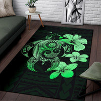 Hibiscus Plumeria Mix Polynesian Turtle Area Rug AH - Polynesian Pride