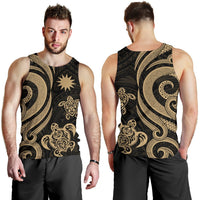 Nauru Men's Tank Top - Gold Tentacle Turtle - Polynesian Pride