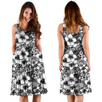 Hawaii Plumeria Polynesian White Midi Dress - AH - Polynesian Pride