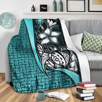 Chuuk Micronesia Premium Blanket Turquoise - Turtle With Hook - Polynesian Pride